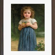William Bouguereau – Kleines Mädchen hält Äpfel in den Händen 1895 | Giclée Kunstdruck gerahmt
