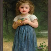 William Bouguereau – Kleines Mädchen hält Äpfel in den Händen 1895 | Giclée Kunstdruck gerahmt