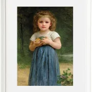 William Bouguereau – Kleines Mädchen hält Äpfel in den Händen 1895 | Giclée Kunstdruck gerahmt