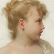 William Bouguereau – Kopf eines kleinen Mädchens 1888 | Giclée Kunstdruck gerahmt