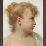 William Bouguereau – Kopf eines kleinen Mädchens 1888 | Giclée Kunstdruck gerahmt