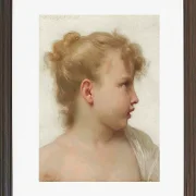 William Bouguereau – Kopf eines kleinen Mädchens 1888 | Giclée Kunstdruck gerahmt