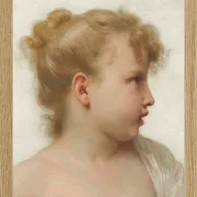 William Bouguereau – Kopf eines kleinen Mädchens 1888 | Giclée Kunstdruck gerahmt
