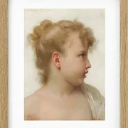William Bouguereau – Kopf eines kleinen Mädchens 1888 | Giclée Kunstdruck gerahmt