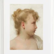 William Bouguereau – Kopf eines kleinen Mädchens 1888 | Giclée Kunstdruck gerahmt
