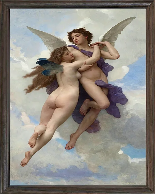 William Bouguereau – Liebe und Psyche 1899 | Giclée Kunstdruck gerahmt