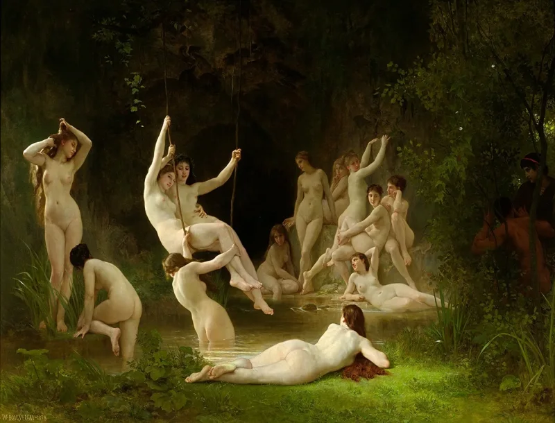 William Bouguereau – Nymphäum 1878 | Giclée Kunstdruck gerahmt