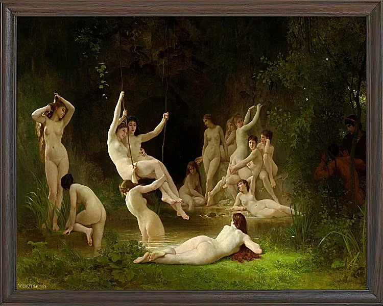 William Bouguereau – Nymphäum 1878 | Giclée Kunstdruck gerahmt