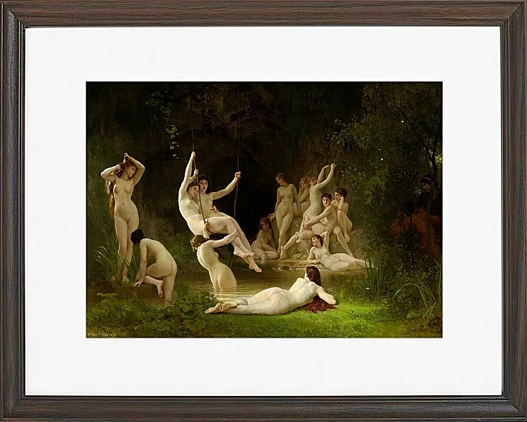 William Bouguereau – Nymphäum 1878 | Giclée Kunstdruck gerahmt