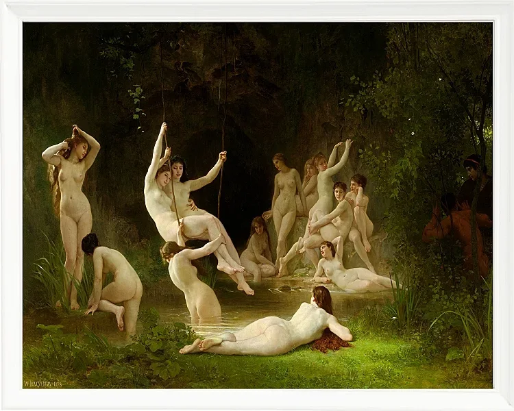 William Bouguereau – Nymphäum 1878 | Giclée Kunstdruck gerahmt
