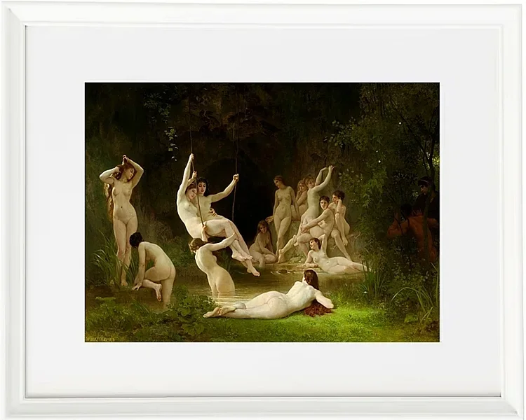 William Bouguereau – Nymphäum 1878 | Giclée Kunstdruck gerahmt