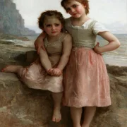 William Bouguereau – Schwestern am Ufer 1896 | Giclée Kunstdruck gerahmt