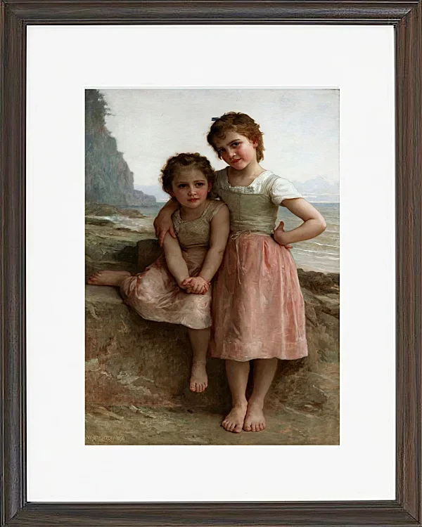 William Bouguereau – Schwestern am Ufer 1896 | Giclée Kunstdruck gerahmt