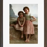 William Bouguereau – Schwestern am Ufer 1896 | Giclée Kunstdruck gerahmt