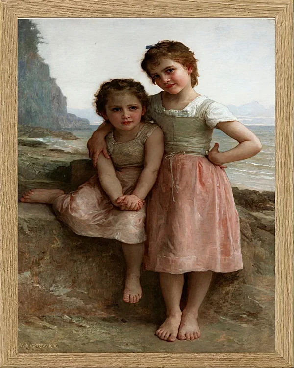 William Bouguereau – Schwestern am Ufer 1896 | Giclée Kunstdruck gerahmt