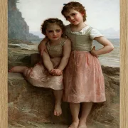 William Bouguereau – Schwestern am Ufer 1896 | Giclée Kunstdruck gerahmt