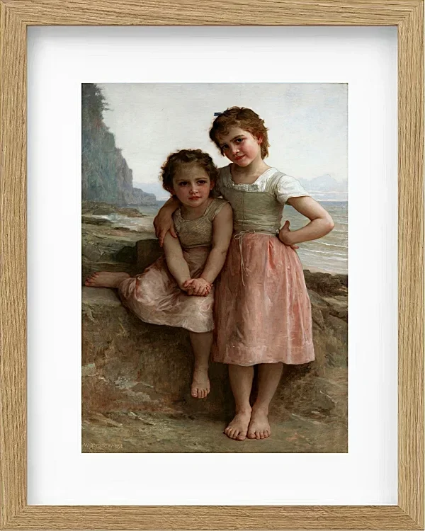 William Bouguereau – Schwestern am Ufer 1896 | Giclée Kunstdruck gerahmt