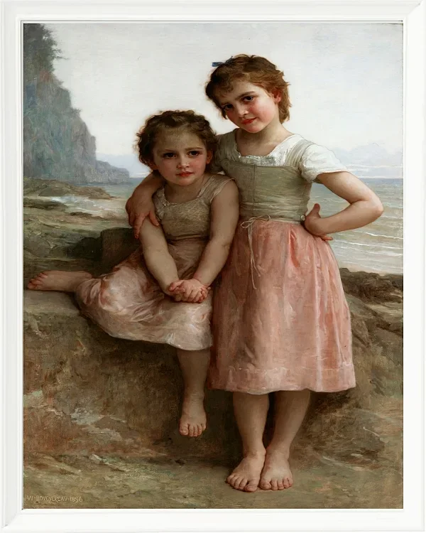 William Bouguereau – Schwestern am Ufer 1896 | Giclée Kunstdruck gerahmt