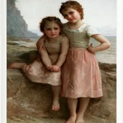 William Bouguereau – Schwestern am Ufer 1896 | Giclée Kunstdruck gerahmt