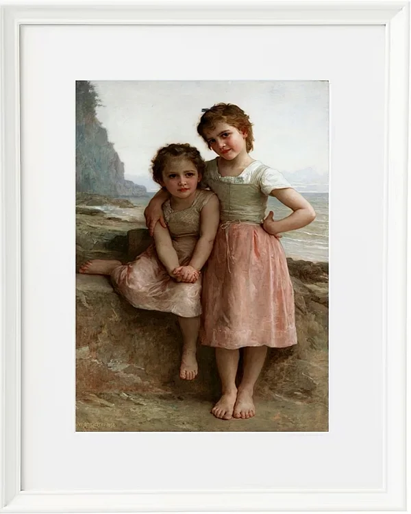 William Bouguereau – Schwestern am Ufer 1896 | Giclée Kunstdruck gerahmt