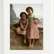 William Bouguereau – Schwestern am Ufer 1896 | Giclée Kunstdruck gerahmt