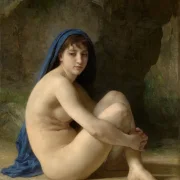 William Bouguereau – Sitzender Akt 1884 | Giclée Kunstdruck gerahmt