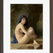 William Bouguereau – Sitzender Akt 1884 | Giclée Kunstdruck gerahmt