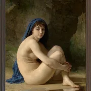 William Bouguereau – Sitzender Akt 1884 | Giclée Kunstdruck gerahmt
