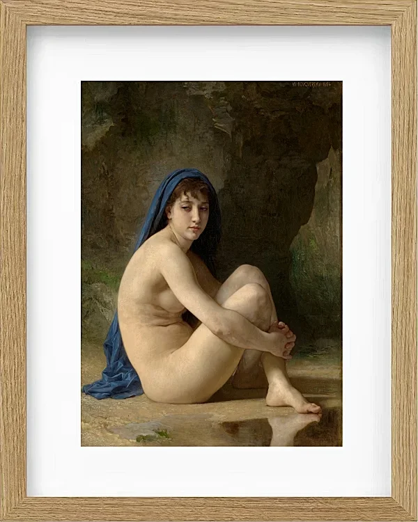 William Bouguereau – Sitzender Akt 1884 | Giclée Kunstdruck gerahmt