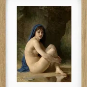 William Bouguereau – Sitzender Akt 1884 | Giclée Kunstdruck gerahmt