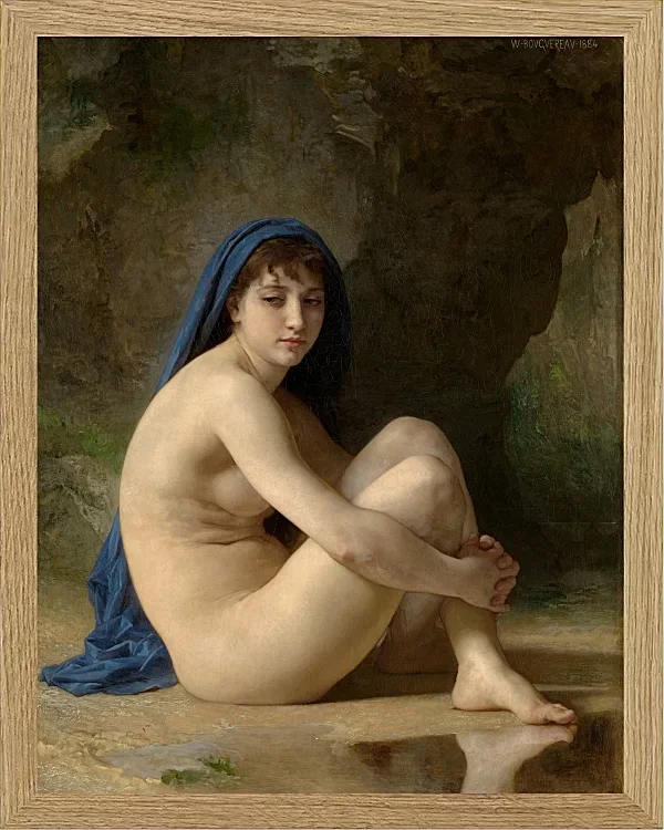 William Bouguereau – Sitzender Akt 1884 | Giclée Kunstdruck gerahmt
