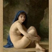 William Bouguereau – Sitzender Akt 1884 | Giclée Kunstdruck gerahmt