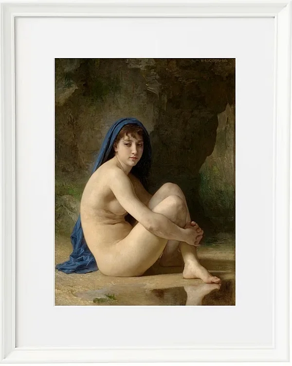 William Bouguereau – Sitzender Akt 1884 | Giclée Kunstdruck gerahmt
