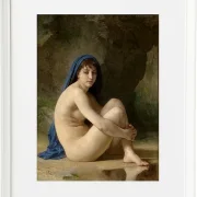 William Bouguereau – Sitzender Akt 1884 | Giclée Kunstdruck gerahmt