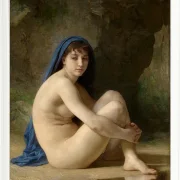 William Bouguereau – Sitzender Akt 1884 | Giclée Kunstdruck gerahmt