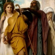 William Bouguereau – Tobias verabschiedet sich von seinem Vater 1860 | Giclée Kunstdruck gerahmt