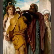 William Bouguereau – Tobias verabschiedet sich von seinem Vater 1860 | Giclée Kunstdruck gerahmt