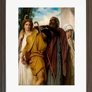 William Bouguereau – Tobias verabschiedet sich von seinem Vater 1860 | Giclée Kunstdruck gerahmt