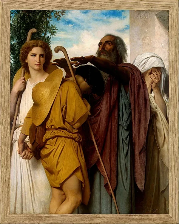 William Bouguereau – Tobias verabschiedet sich von seinem Vater 1860 | Giclée Kunstdruck gerahmt