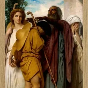 William Bouguereau – Tobias verabschiedet sich von seinem Vater 1860 | Giclée Kunstdruck gerahmt