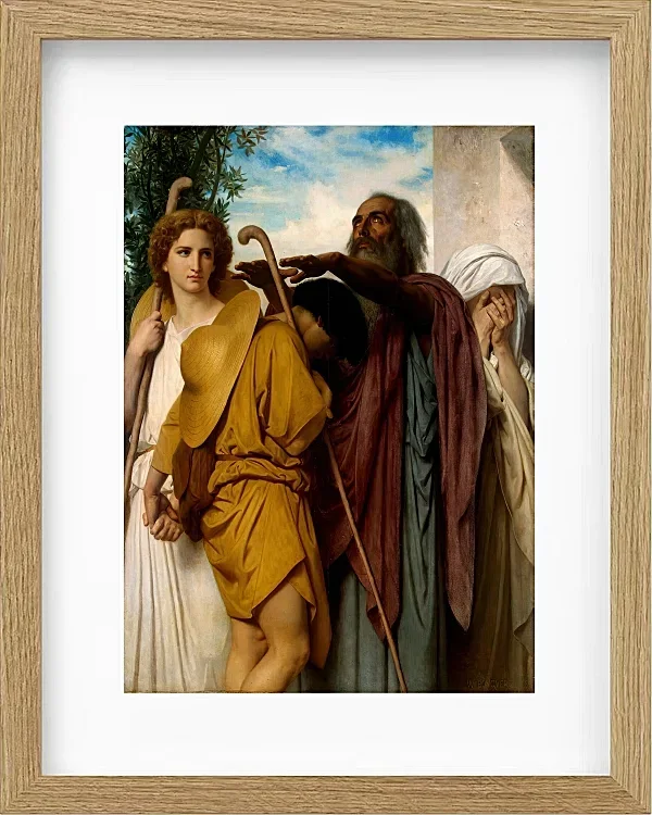 William Bouguereau – Tobias verabschiedet sich von seinem Vater 1860 | Giclée Kunstdruck gerahmt
