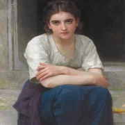 William Bouguereau – Träumerei auf der Schwelle 1893 | Giclée Kunstdruck gerahmt