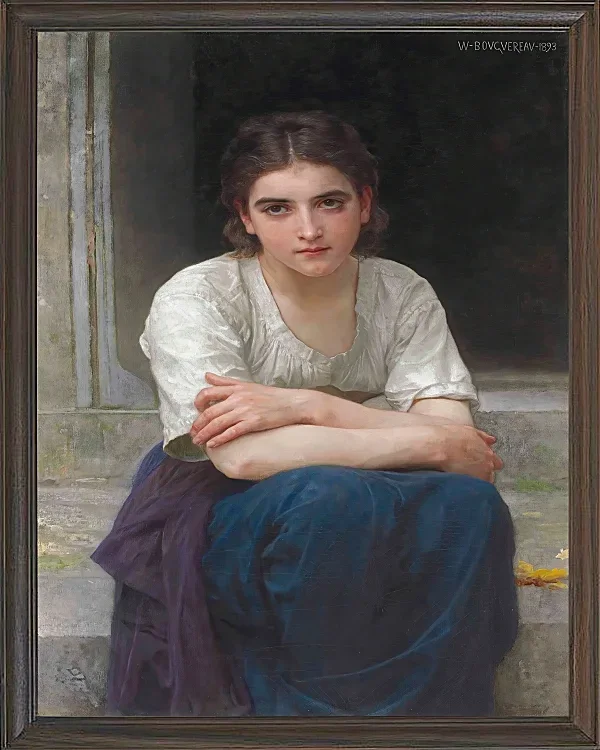 William Bouguereau – Träumerei auf der Schwelle 1893 | Giclée Kunstdruck gerahmt