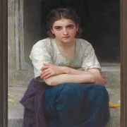 William Bouguereau – Träumerei auf der Schwelle 1893 | Giclée Kunstdruck gerahmt