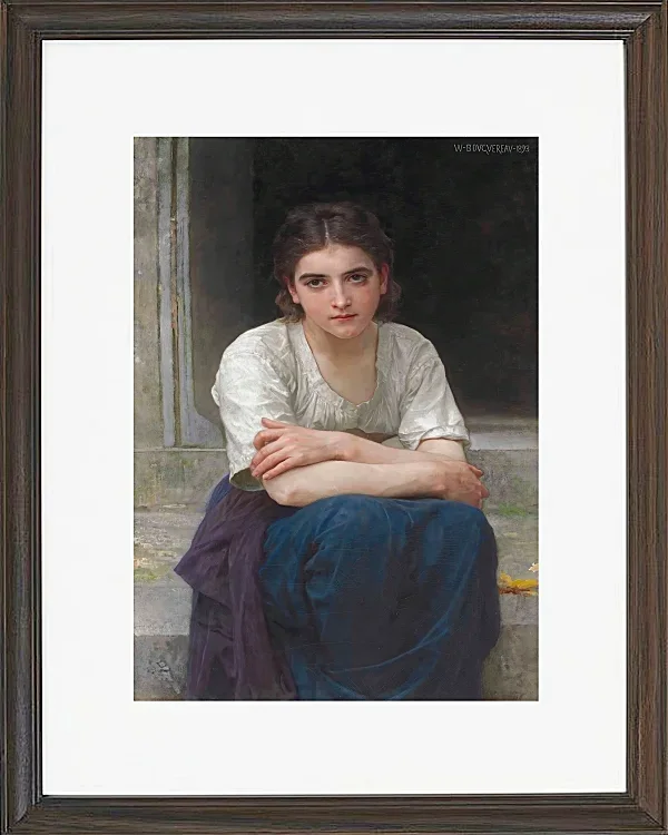William Bouguereau – Träumerei auf der Schwelle 1893 | Giclée Kunstdruck gerahmt