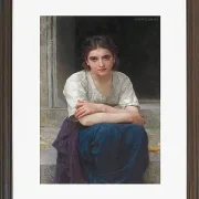 William Bouguereau – Träumerei auf der Schwelle 1893 | Giclée Kunstdruck gerahmt