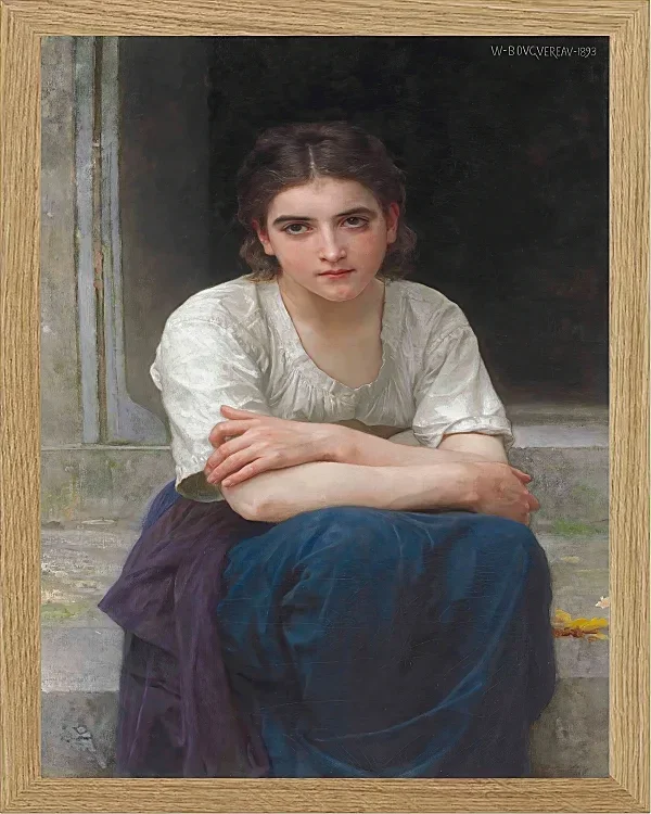 William Bouguereau – Träumerei auf der Schwelle 1893 | Giclée Kunstdruck gerahmt