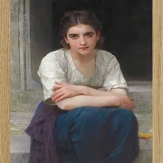 William Bouguereau – Träumerei auf der Schwelle 1893 | Giclée Kunstdruck gerahmt