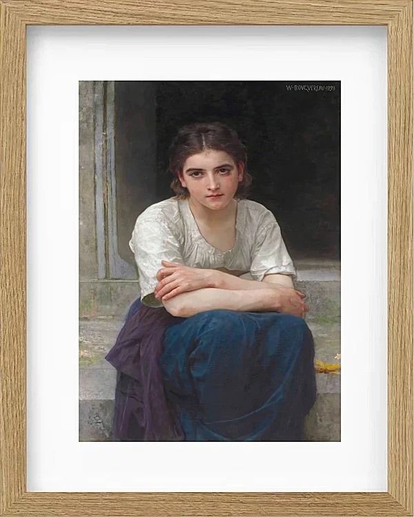William Bouguereau – Träumerei auf der Schwelle 1893 | Giclée Kunstdruck gerahmt