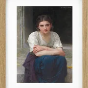 William Bouguereau – Träumerei auf der Schwelle 1893 | Giclée Kunstdruck gerahmt